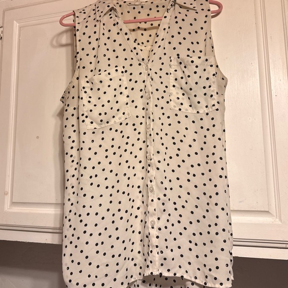 Tops - Polka Dot Sleeveless Blouse